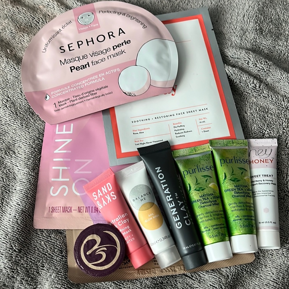 Huge face mask haul! Paper masks, clay masks, charcoal, yogurt, mud, etc.